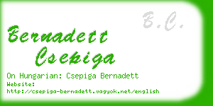 bernadett csepiga business card